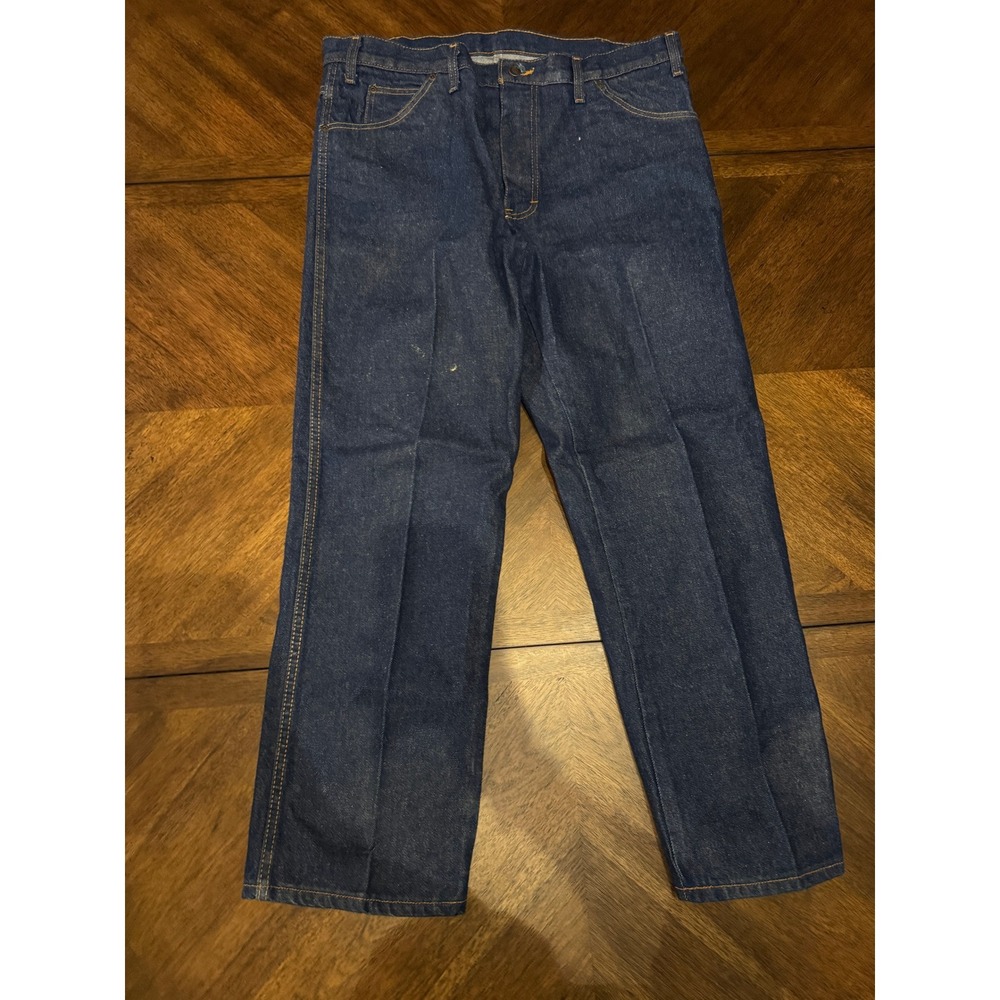 Mens Dickies Vintage Dark Wash Straight‎ Leg Denim Jeans Indigo Blue 36x29 |k1